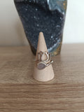 Bague lotus en Quartz rose