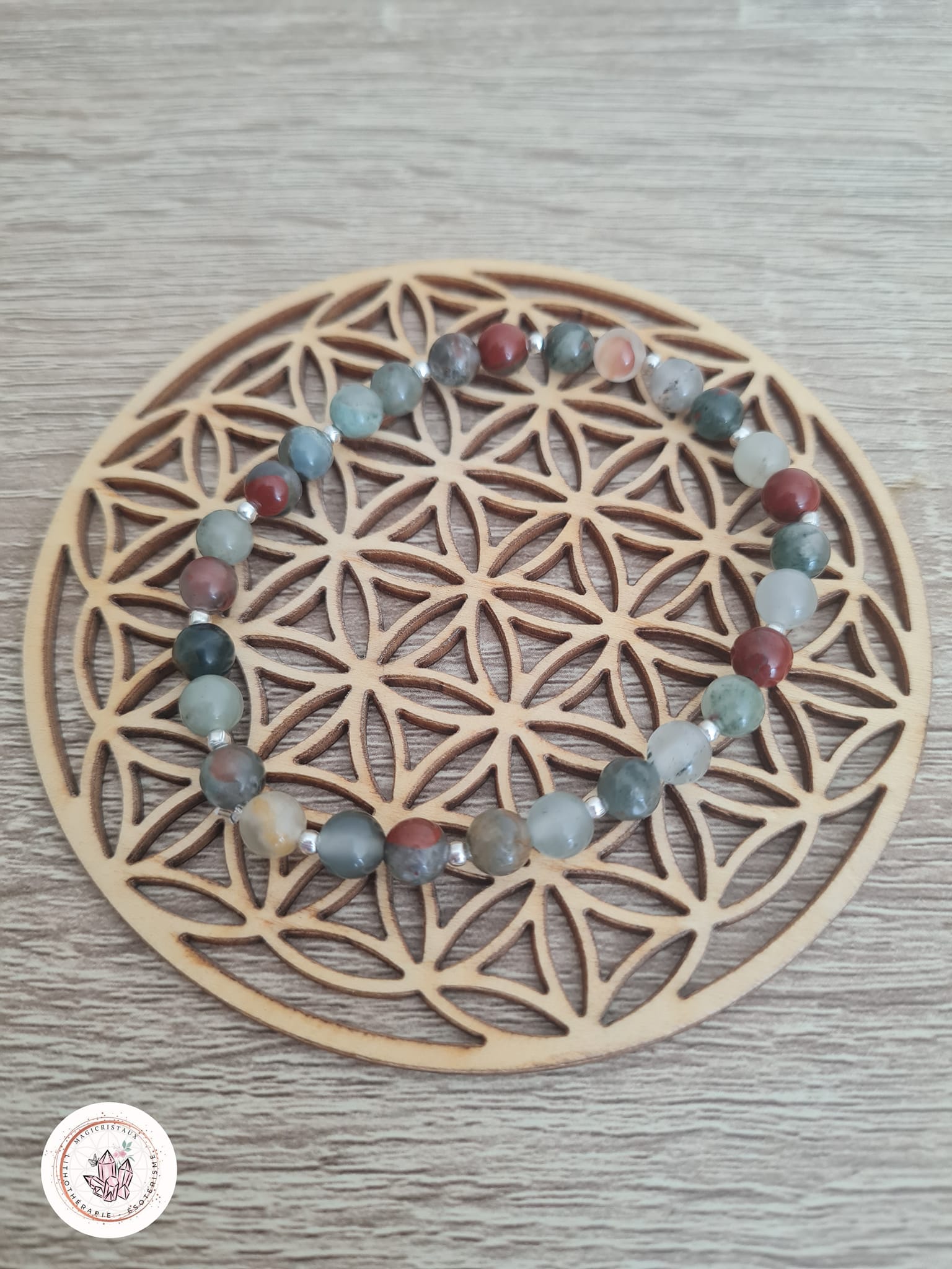 Bracelet en Jaspe Héliotrope