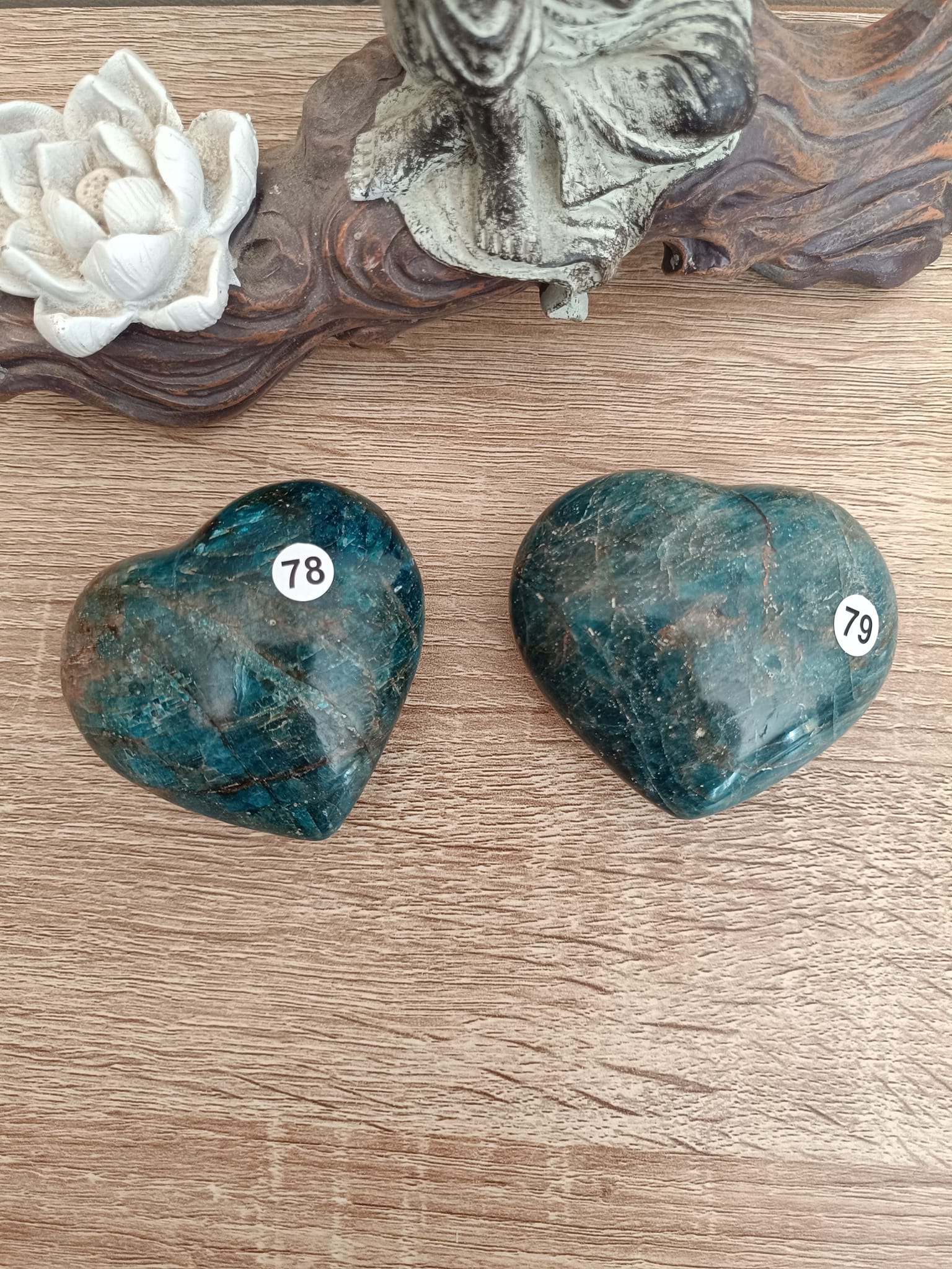 Cœur en Apatite bleue