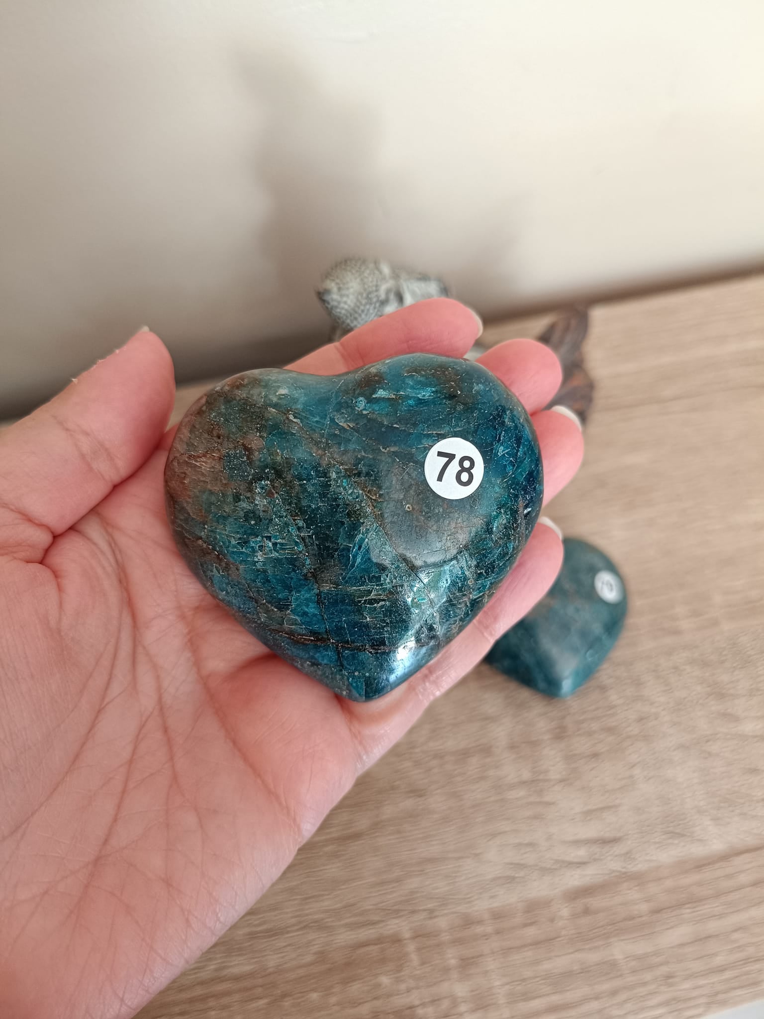 Cœur en Apatite bleue