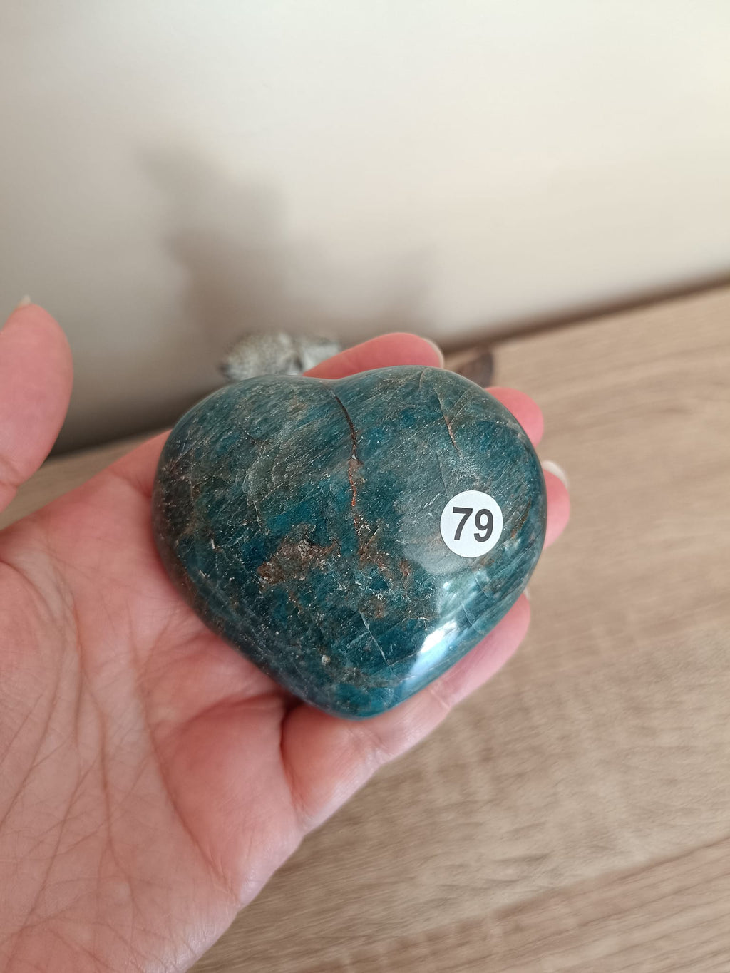 Cœur en Apatite bleue