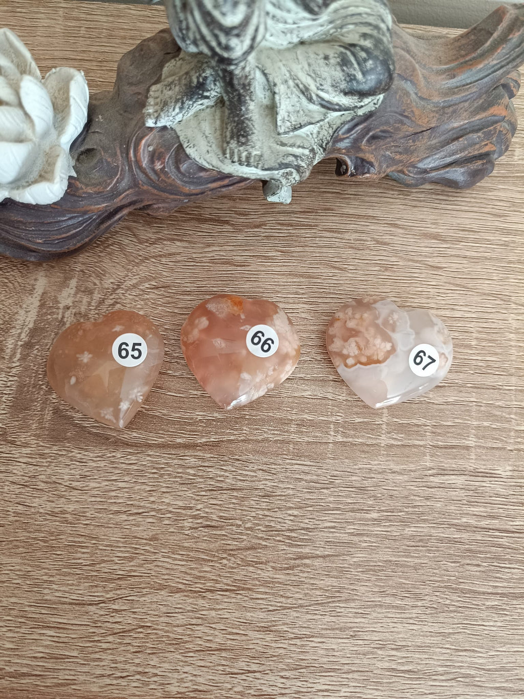Petits coeurs en Agate fleur de cerisier