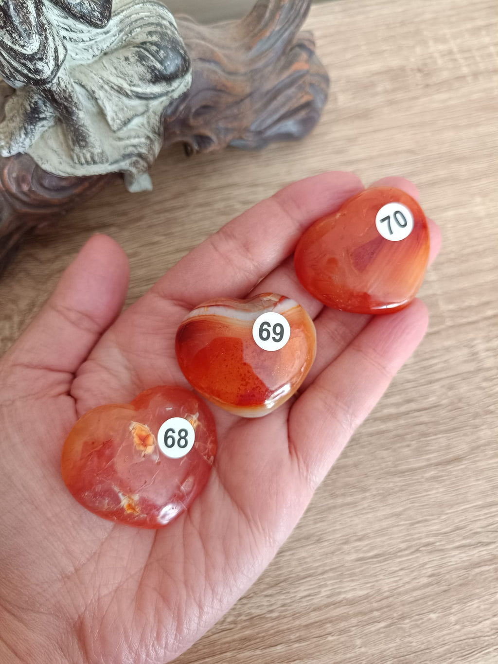 Petits coeurs en Cornaline