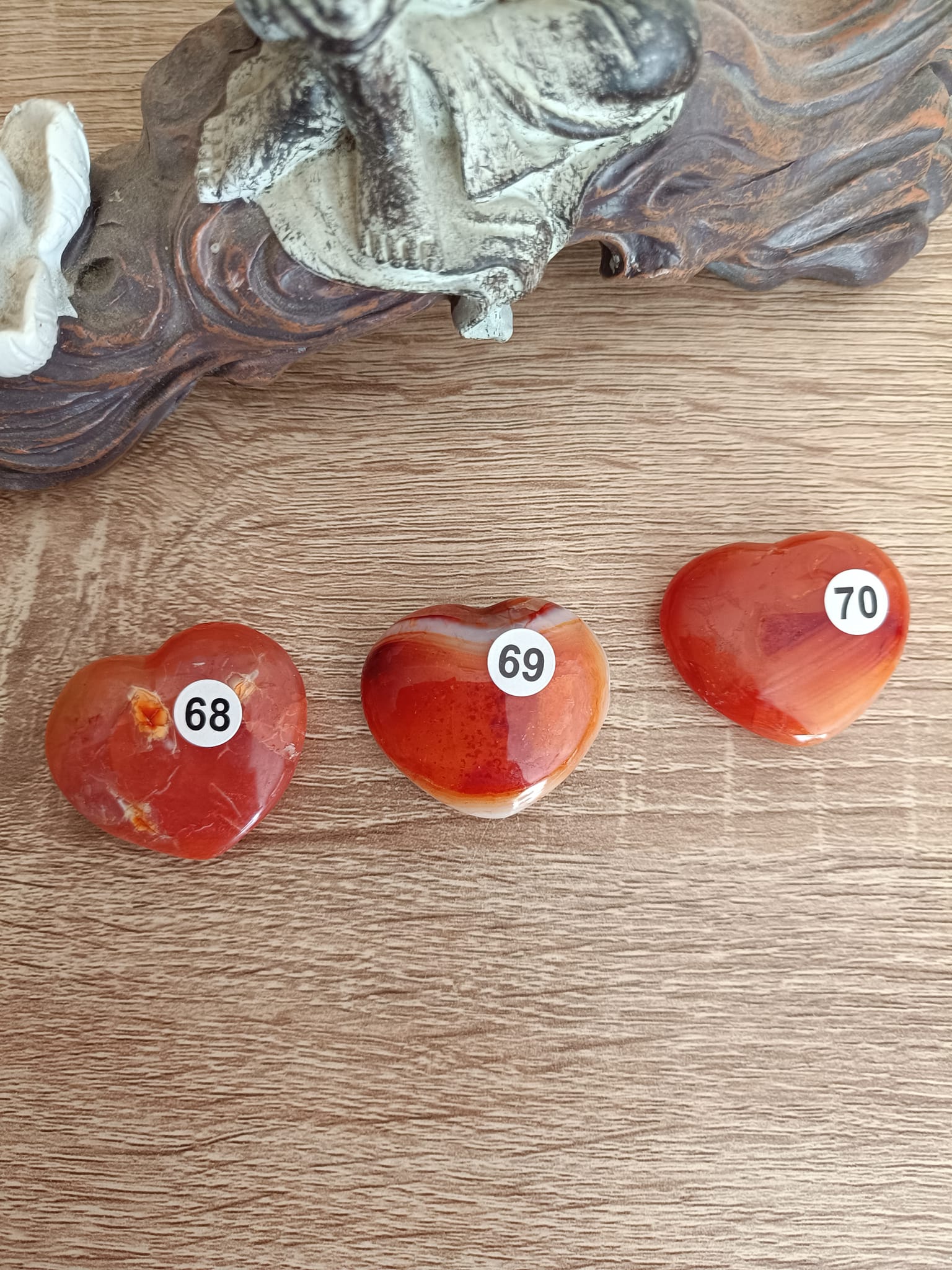 Petits coeurs en Cornaline