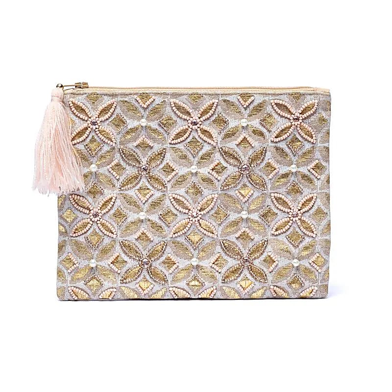 Pochette zippée en velours