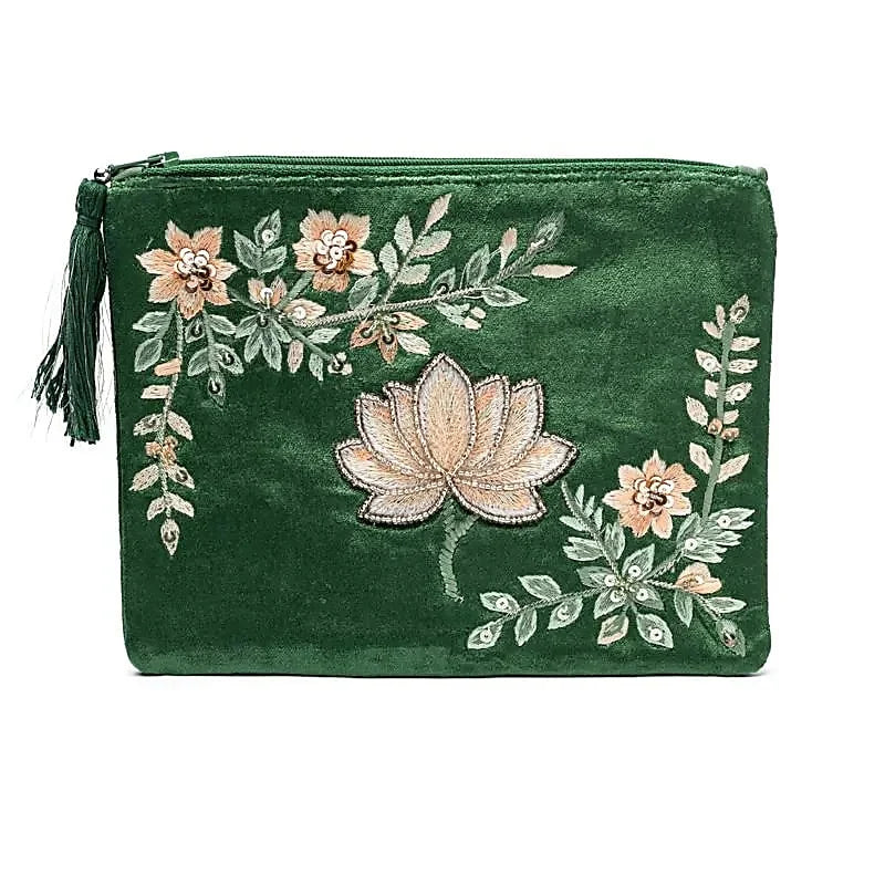 Pochette zippée en velours