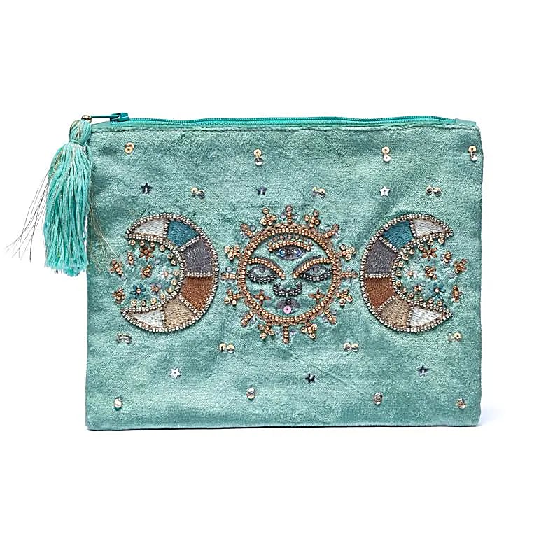 Pochette zippée en velours
