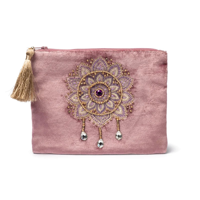 Pochette zippée en velours