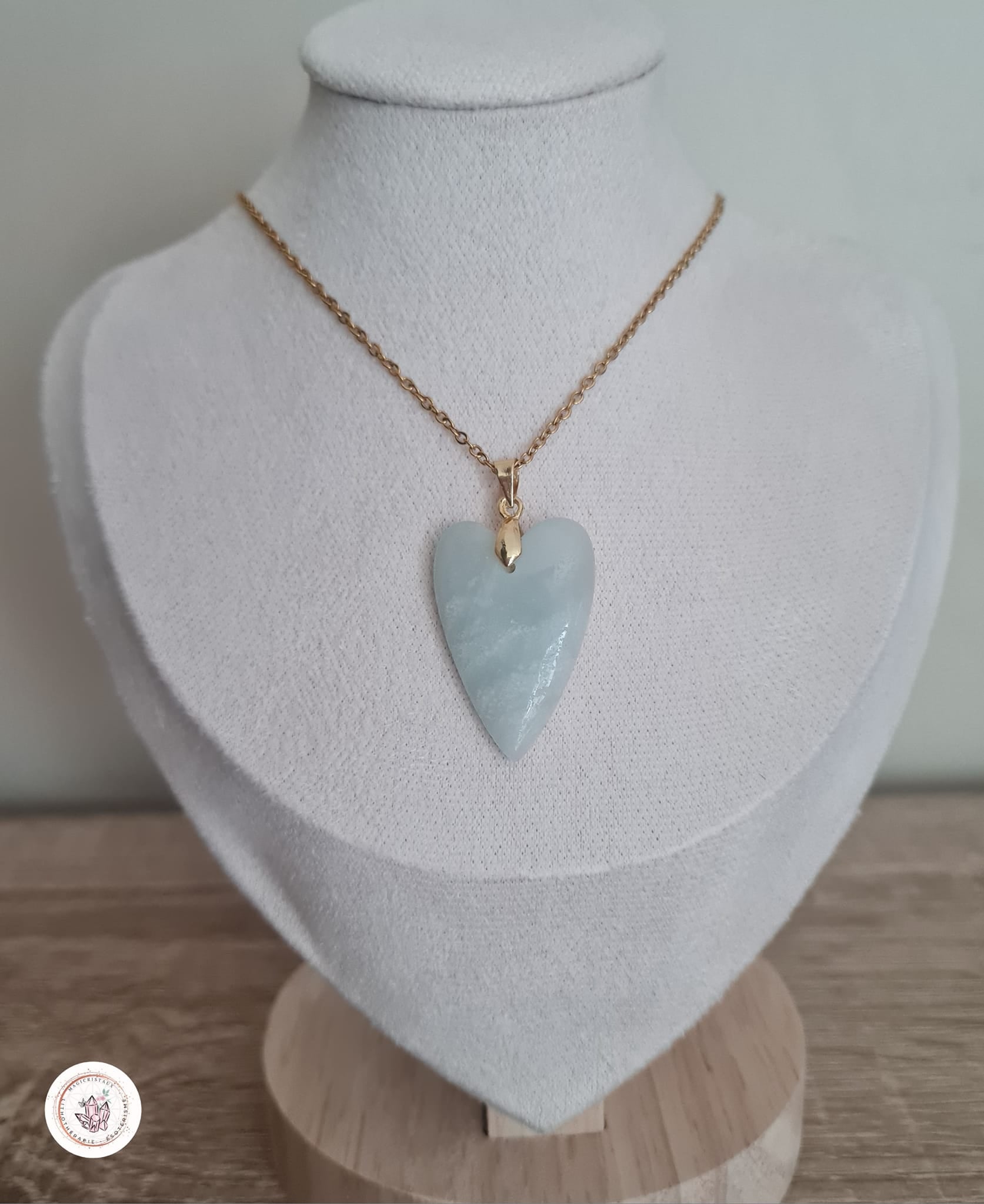 Pendentif cœur en Amazonite