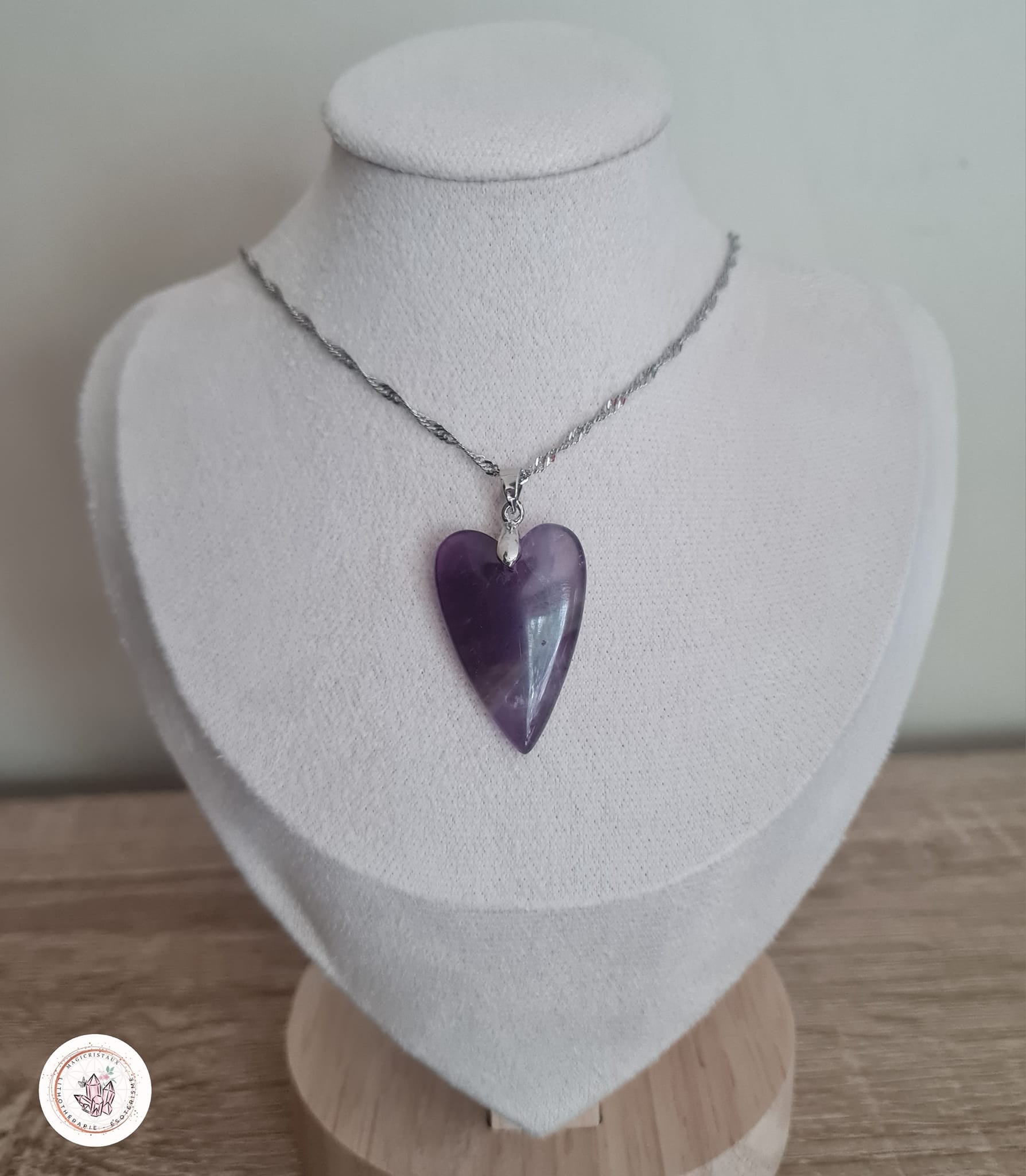 Pendentif cœur en Améthyste