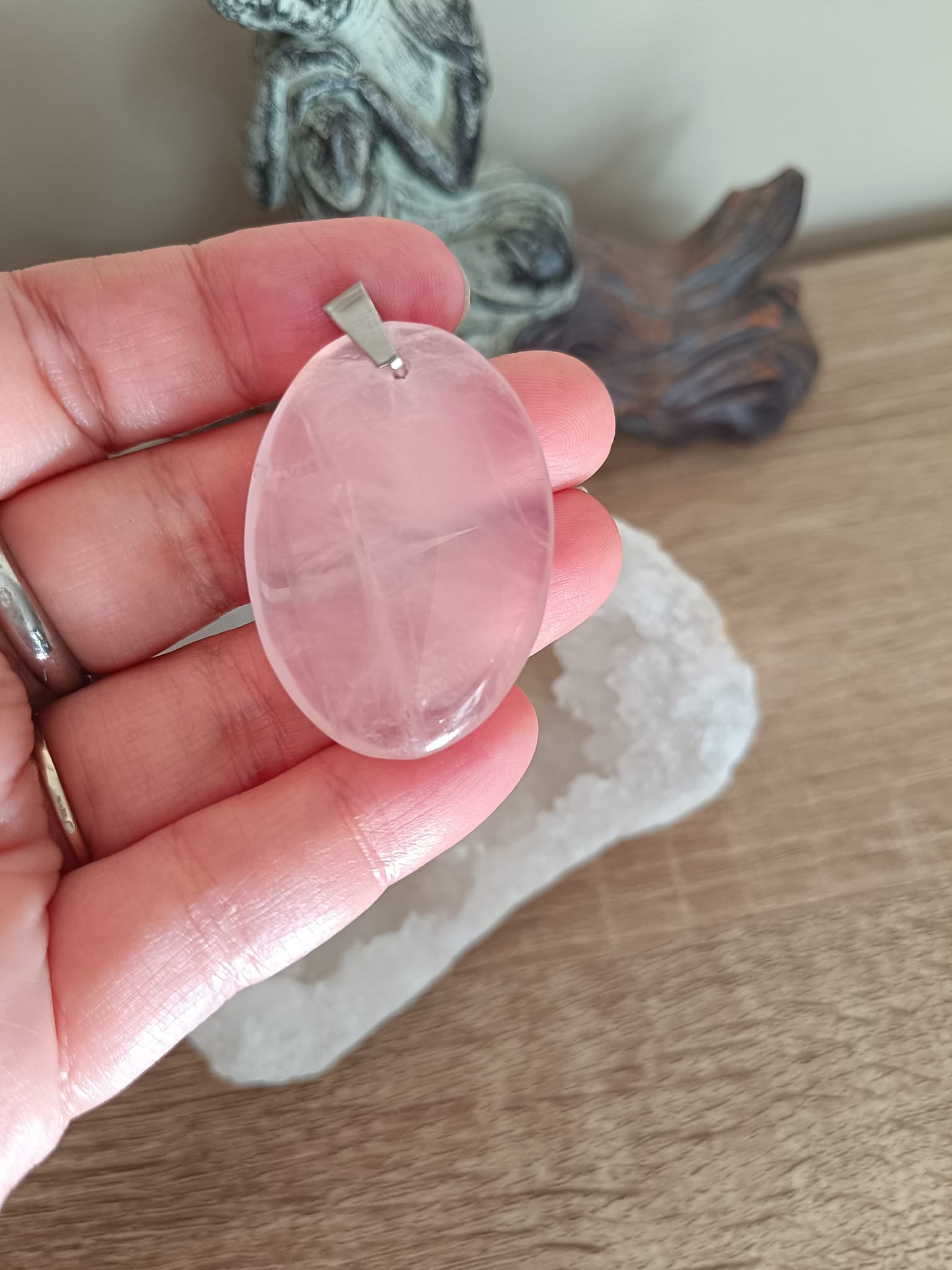 Pendentif en Quartz rose