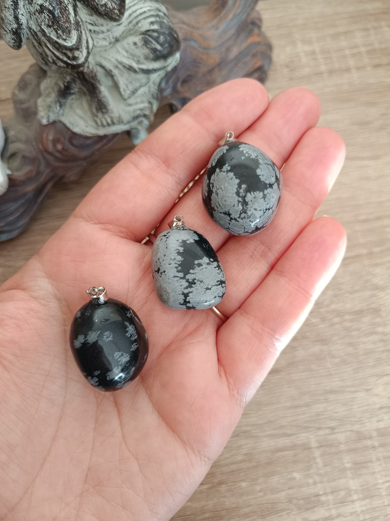 Pendentif en Obsidienne neige