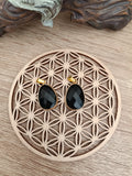 Pendentif serti ovale Obsidienne noire
