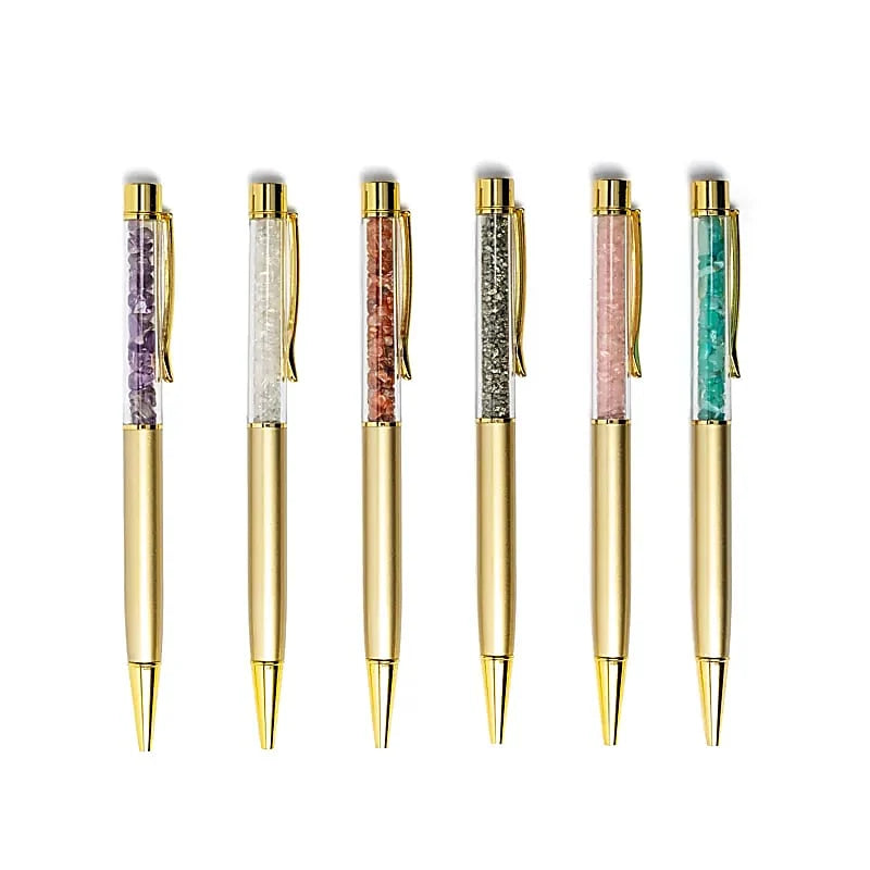 Stylos avec pierres naturelles